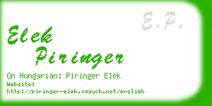 elek piringer business card